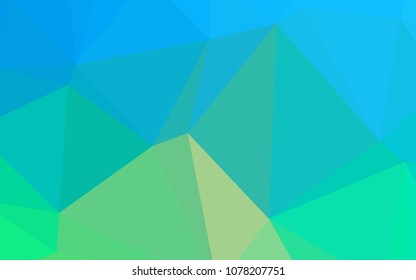 Light Blue, Green vector low poly texture. Colorful illustration in polygonal style with gradient. Triangular pattern for your business design.