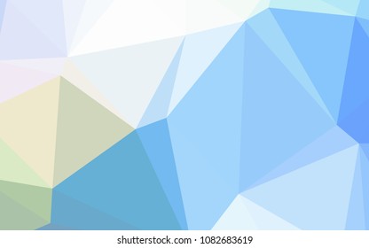 Light Blue, Green vector low poly cover. Shining polygonal illustration, which consist of triangles. The polygonal design can be used for your web site.