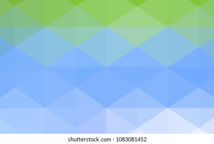 Light Blue, Green vector low poly cover. A sample with polygonal shapes. That pattern can be used as a part of a brand book.