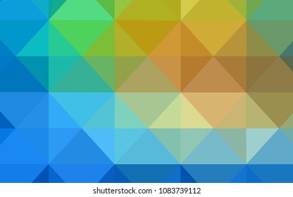 Light Blue, Green vector low poly texture. A sample with polygonal shapes. The best triangular design for your business.