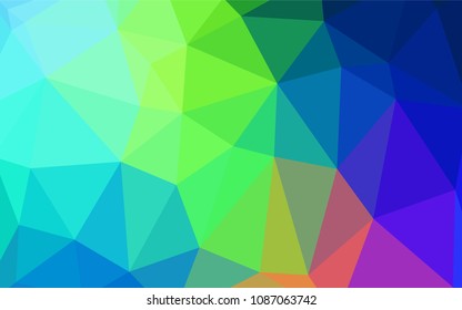 Light Blue, Green vector low poly layout. Triangular geometric sample with gradient.  Triangular pattern for your business design.