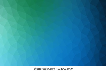 Light Blue, Green vector low poly cover. Glitter abstract illustration with an elegant triangles. Completely new template for your banner.