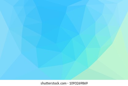 Light Blue, Green vector low poly layout with a heart in a centre. Illustration in halftone style with triangles. Polygonal design for your web site.