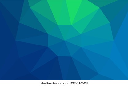 Light Blue, Green vector low poly layout with a diamond. Illustration in Origami style with gradient.  Best triangular design for your business.
