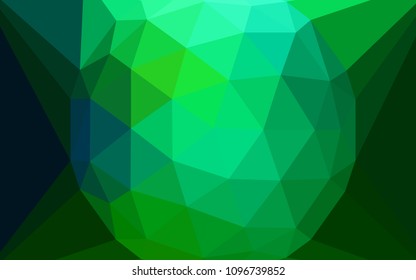 Light Blue, Green vector low poly texture with a diamond. Illustration in abstract style with triangles. A completely new design for your leaflet.