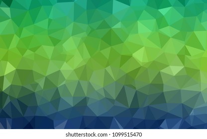 Light Blue, Green vector low poly cover. Colorful illustration in abstract style with triangles. Triangular pattern for your design.