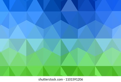 Light Blue, Green vector low poly texture. Colorful illustration in polygonal style with gradient. Pattern for a brand book's backdrop.