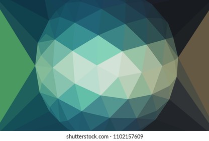 Light Blue, Green vector low poly cover with a diamond. Colorful illustration in a polygonal style. Pattern for a brand book's backdrop.