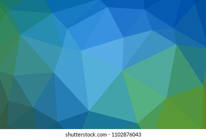 Light Blue, Green vector low poly texture. Geometric illustration in Origami style with gradient.  Brand new design for your business.