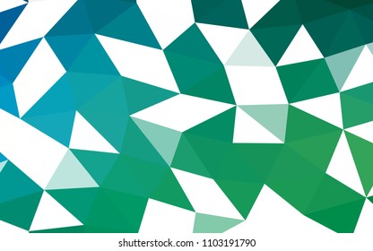 Light Blue, Green vector low poly low poly. Modern geometrical abstract illustration with gradient. A new texture for your design.