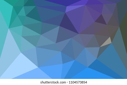 Light Blue, Green vector low poly layout with a heart in a centre. Modern abstract illustration with triangles. Best triangular design for your business.