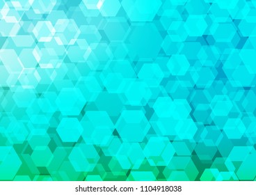 Light Blue, Green vector low poly template. Creative illustration in halftone style with gradient. The elegant pattern can be used as part of a brand book.