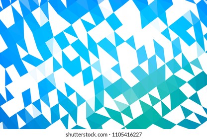 Light Blue, Green vector low poly texture. Shining illustration, which consist of triangles. Brand new style for your business design.