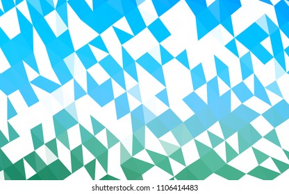 Light Blue, Green vector low poly layout. Geometric illustration in Origami style with gradient.  The polygonal design can be used for your web site.