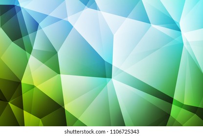 Light Blue, Green vector low poly cover. Modern abstract illustration with triangles. Best triangular design for your business.