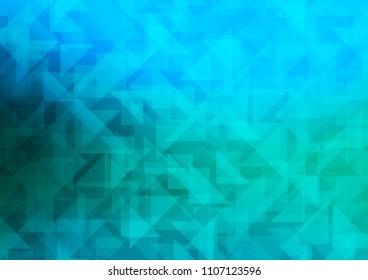 Light Blue, Green vector low poly layout. Triangular geometric sample with gradient.  Triangular pattern for your business design.
