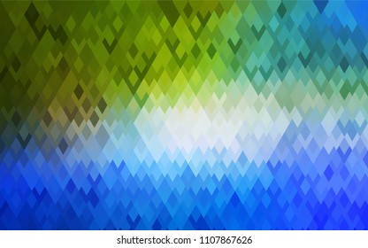 Light Blue, Green vector low poly background. A sample with a polygonal design. Illustration in polygonal style with repeating squares