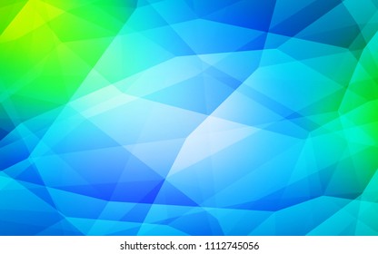Light Blue, Green vector low poly texture. Colorful illustration in polygonal style with gradient. A completely new design for your leaflet.