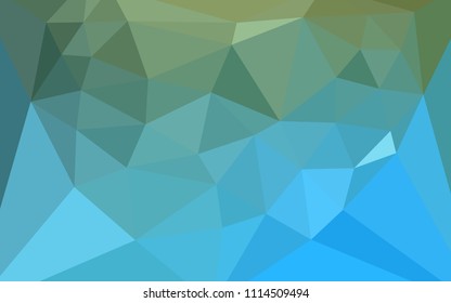 Light Blue, Green vector low poly texture with a heart in a centre. Colorful abstract illustration with triangles. Polygonal design for your web site.