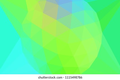 Light Blue, Green vector low poly layout with a diamond. Abstract illustration with an elegant triangles. Triangular pattern for your design.