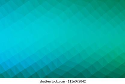 Light Blue, Green vector low poly layout. Brand new colored illustration in blurry style with gradient. Triangular pattern for your business design.