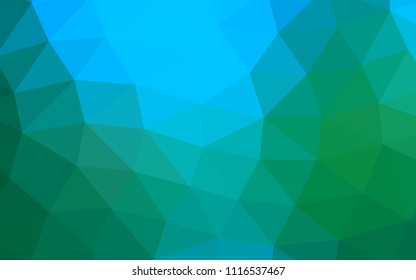 Light Blue, Green vector low poly. Shining illustration, which consist of triangles. A completely new design for your business.