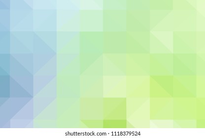 Light Blue, Green vector low poly layout. A sample with polygonal shapes. Triangular pattern for your design.