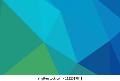 Light Blue, Green vector low poly cover. Shining polygonal illustration, which consist of triangles. Brand new style for your business design.