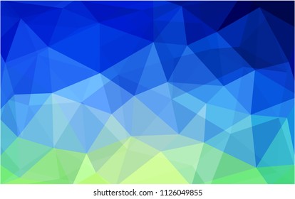 Light Blue, Green vector Low poly crystal background. Polygon design pattern. Low poly illustration, low polygon background.