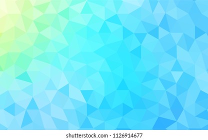 Light Blue, Green vector low poly texture. Geometric illustration in Origami style with gradient.  Triangular pattern for your design.