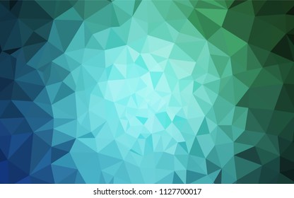 Light Blue, Green vector low poly texture. Geometric illustration in Origami style with gradient.  Triangular pattern for your design.