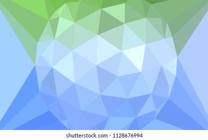 Light Blue, Green vector low poly cover with a diamond. Polygonal illustration, which consists of triangles. A completely new design for your leaflet.