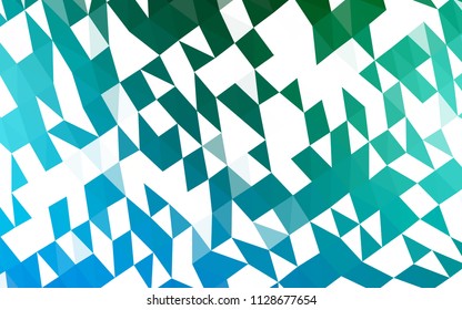 Light Blue, Green vector low poly cover. Shining illustration, which consist of triangles. Brand new style for your business design.