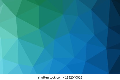Light Blue, Green vector low poly texture. Creative illustration in halftone style with triangles. Completely new template for your banner.