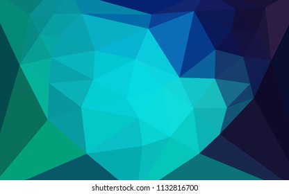 Light Blue, Green vector low poly texture with a heart in a centre. Illustration in mosaic style with gradient.  Pattern for a brand book's backdrop.