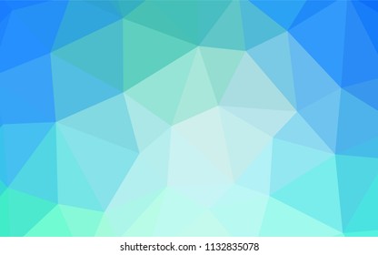 Light Blue, Green vector low poly cover. Geometric illustration in Origami style with gradient.  Best triangular design for your business.