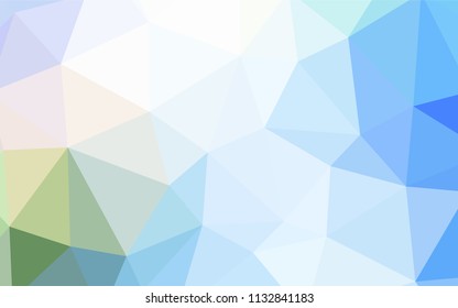 Light Blue, Green vector low poly cover. Colorful illustration in polygonal style with gradient. Triangular pattern for your design.