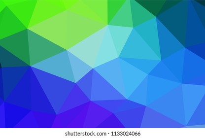Light Blue, Green vector low poly texture. Creative illustration in halftone style with triangles. A new texture for your web site.