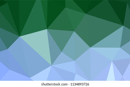 Light Blue, Green vector low poly texture. Creative illustration in halftone style with triangles. A completely new design for your leaflet.