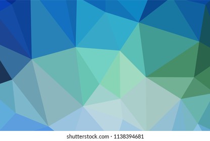 Light Blue, Green vector low poly cover. Colorful illustration in abstract style with triangles. Best triangular design for your business.