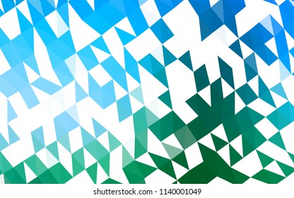 Light Blue, Green vector low poly texture. Creative illustration in halftone style with gradient. The completely new template can be used for your brand book.