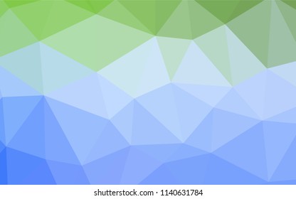 Light Blue, Green vector low poly layout. Shining polygonal illustration, which consist of triangles. Template for cell phone's backgrounds.