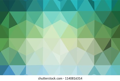 Light Blue, Green vector low poly cover. Glitter abstract illustration with an elegant triangles. Completely new template for your banner.