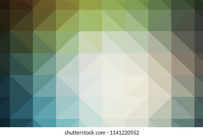 Light Blue, Green vector low poly cover. Geometric illustration in Origami style with gradient.  A completely new design for your leaflet.