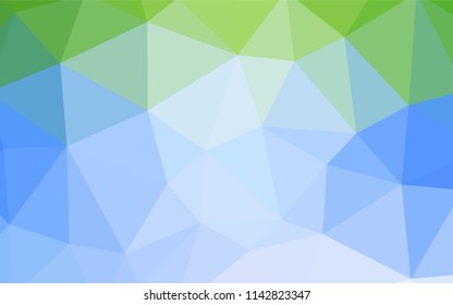 Light Blue, Green vector low poly texture. A sample with polygonal shapes. Pattern for a brand book's backdrop.