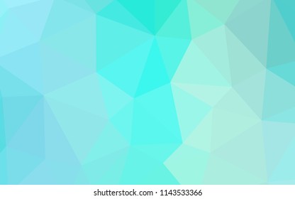Light Blue, Green vector low poly layout. Triangular geometric sample with gradient.  Template for cell phone's backgrounds.