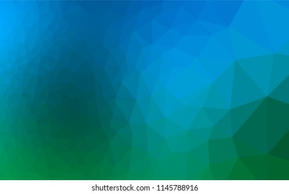 Light Blue, Green vector low poly layout. Geometric illustration in Origami style with gradient.  Triangular pattern for your business design.