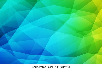 Light Blue, Green vector low poly texture. Polygonal abstract illustration with gradient. Best triangular design for your business.