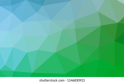 Light Blue, Green vector low poly layout. An elegant bright illustration with gradient. Brand new style for your business design.