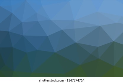 Light Blue, Green vector low poly cover. Brand new colored illustration in blurry style with gradient. The best triangular design for your business.